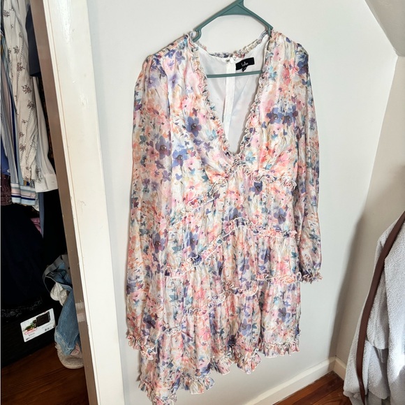 Lulu's Multicolor Floral Ruffle Mini Dress - Picture 5 of 6